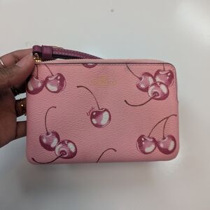 Coach Pink Cherry Print Wristlet